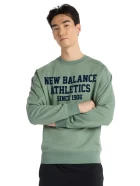 Свитшот мужской New Balance Varsity FT Graphic зеленого цвета