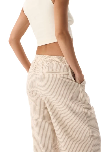 Штани FRND FOR FRIENDS Fancy Pants Strip жіночі бежевого кольору