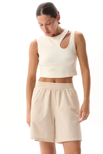 Шорти FRND FOR FRIENDS Fancy Shorts Strip жіночі бежевого кольору