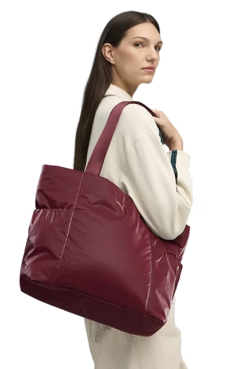 Сумка-шопер жіноча PUMA UP Shopper Ruby Shimmer-metallic gold logo