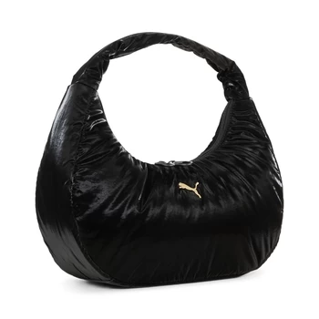 Сумка жіноча PUMA UP Hobo Bag чорного кольору-metallic gold logo