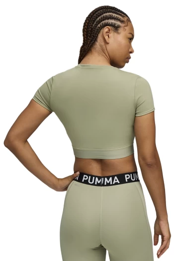Топ жіночий PUMA W PUMA STRONG TEE - SHORT Lux Army