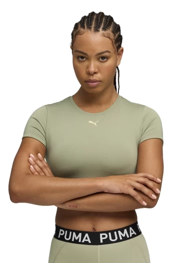 Топ жіночий PUMA W PUMA STRONG TEE - SHORT Lux Army