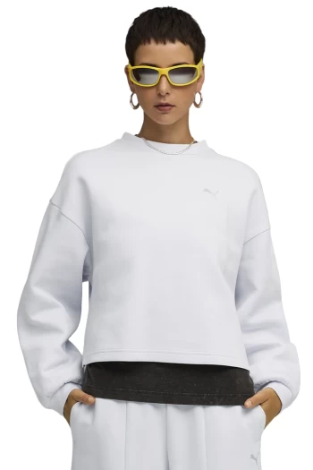 Світшот жіночий PUMA WARDROBE ESS Oversized Crew Silver Mist