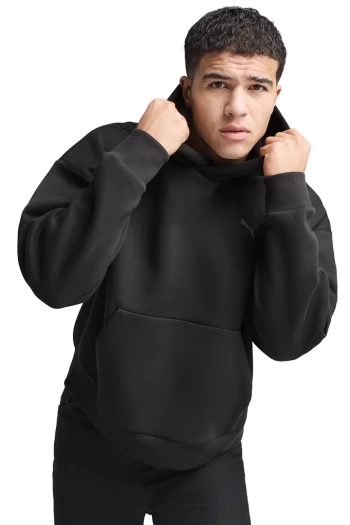 Худі чоловіче PUMA WARDROBE ESS Boxy Hoodie DK чорного кольору