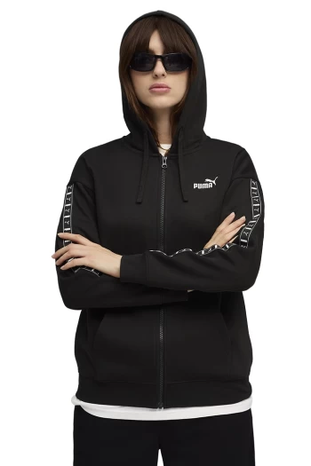 Худі жіноче PUMA ESS TAPE Full-Zip Hoodie Black чорного кольору
