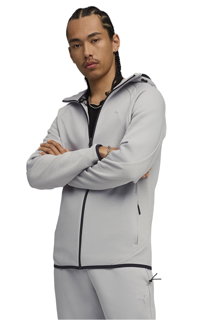 Худі чоловіче PUMA EVOSTRIPE FZ Hoodie DK Gray Echo сірого