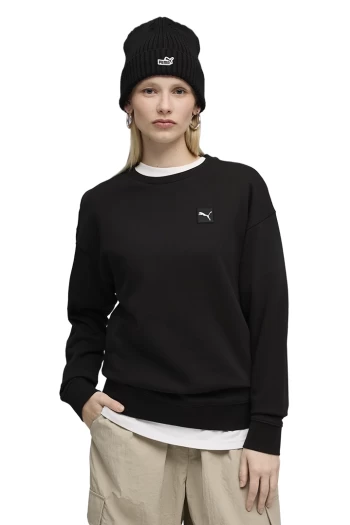 Світшот жіночий PUMA ESS ELEVATED Comfort Crew FL чорного кольору