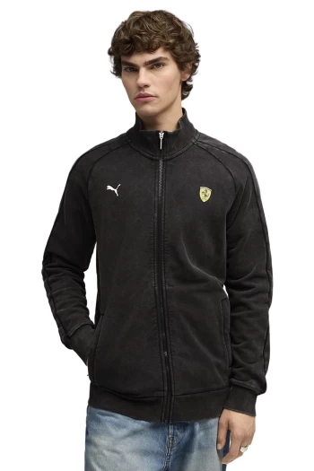 Олімпійка чоловіча PUMA Ferrari T7 Jacket чорного кольору