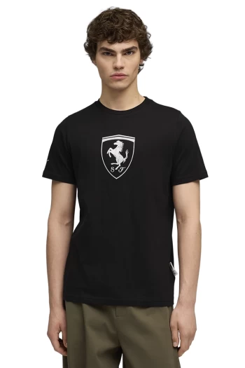 Футболка чоловіча PUMA Ferrari Tonal Shield Tee чорного кольору
