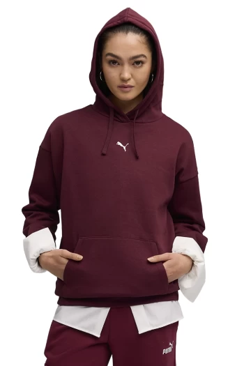 Худі жіноче PUMA ESS Oversized Hoodie Ruby Shimmer