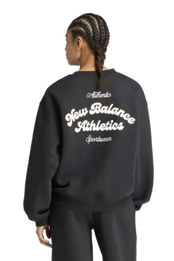 Світшот жіночий New Balance Linear Heritage Fleece чорного кольору