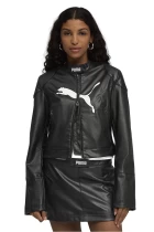 Куртка жіноча PUMA Pleather Racer Jacket чорного кольору