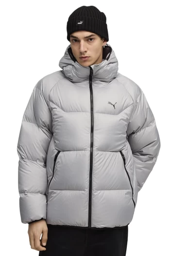 Куртка-пуховик чоловічий PUMA Hooded Down Puffer Jacket Gray Echo