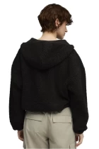 Худи женское PUMA WARDROBE ESS Polar FL Hoodie черного цвета