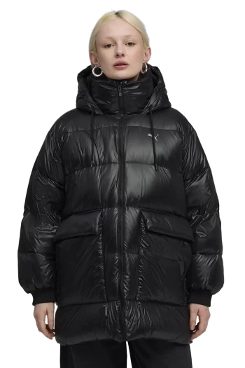 Куртка пуховик жіночий PUMA Style Hooded Down Jacket чорного кольору