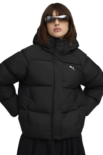 Куртка пуховик жіночий PUMA Hooded Down Puffer Jacket чорного кольору