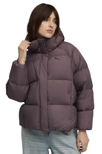 Куртка пуховик жіночий PUMA Hooded Down Puffer Jacket Raisin