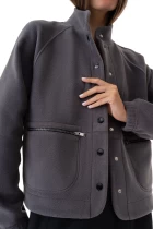 Бомбер женский FRND FOR FRIENDS Level Fleece темно-серого цвета