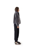 Бомбер женский FRND FOR FRIENDS Level Fleece темно-серого цвета