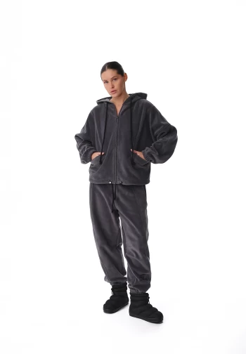 Худі на блискавці жіноче FRND FOR FRIENDS Paradox Polar Fleece темно-сірого кольору