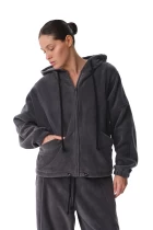 Худі на блискавці жіноче FRND FOR FRIENDS Paradox Polar Fleece темно-сірого кольору