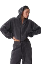 Худі на блискавці жіноче FRND FOR FRIENDS Paradox Polar Fleece темно-сірого кольору