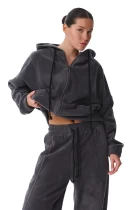 Худі на блискавці жіноче FRND FOR FRIENDS Paradox Polar Fleece темно-сірого кольору