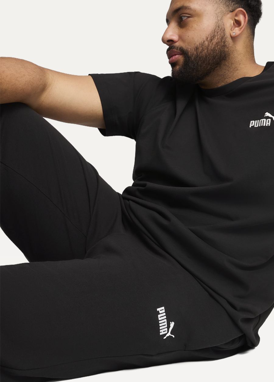 Штани спортивні чоловічі PUMA ESS No. 1 Logo Jersey Pants з манжетами чорного кольору