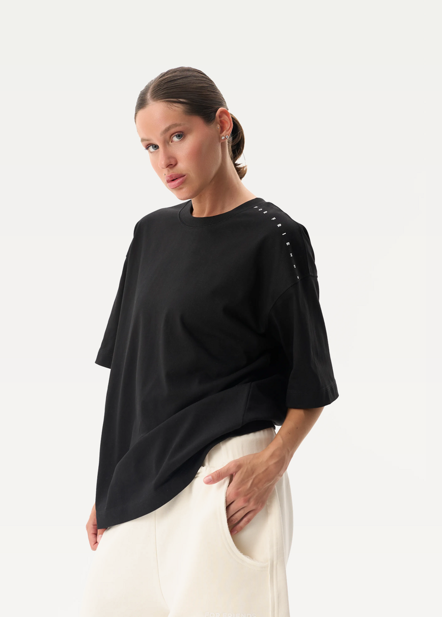 Футболка FRND FOR FRIENDS Long жіноча чорного кольору