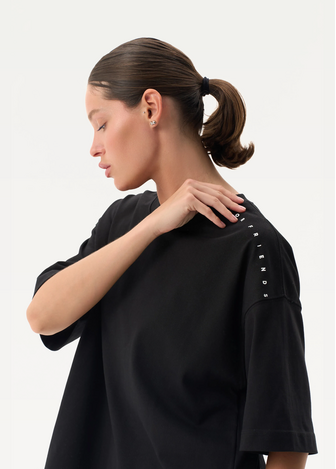 Футболка FRND FOR FRIENDS Long Black женская черного цвета