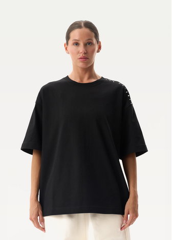 Футболка FRND FOR FRIENDS Long Black женская черного цвета