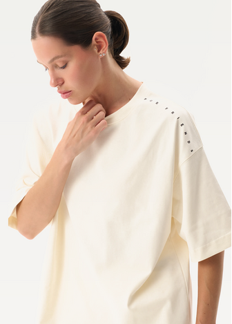 Футболка FRND FOR FRIENDS Long женская молочного цвета