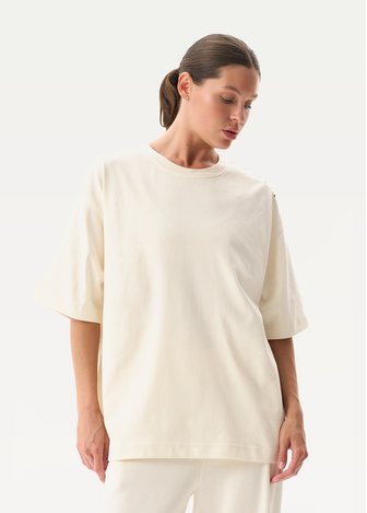 Футболка FRND FOR FRIENDS Long женская молочного цвета
