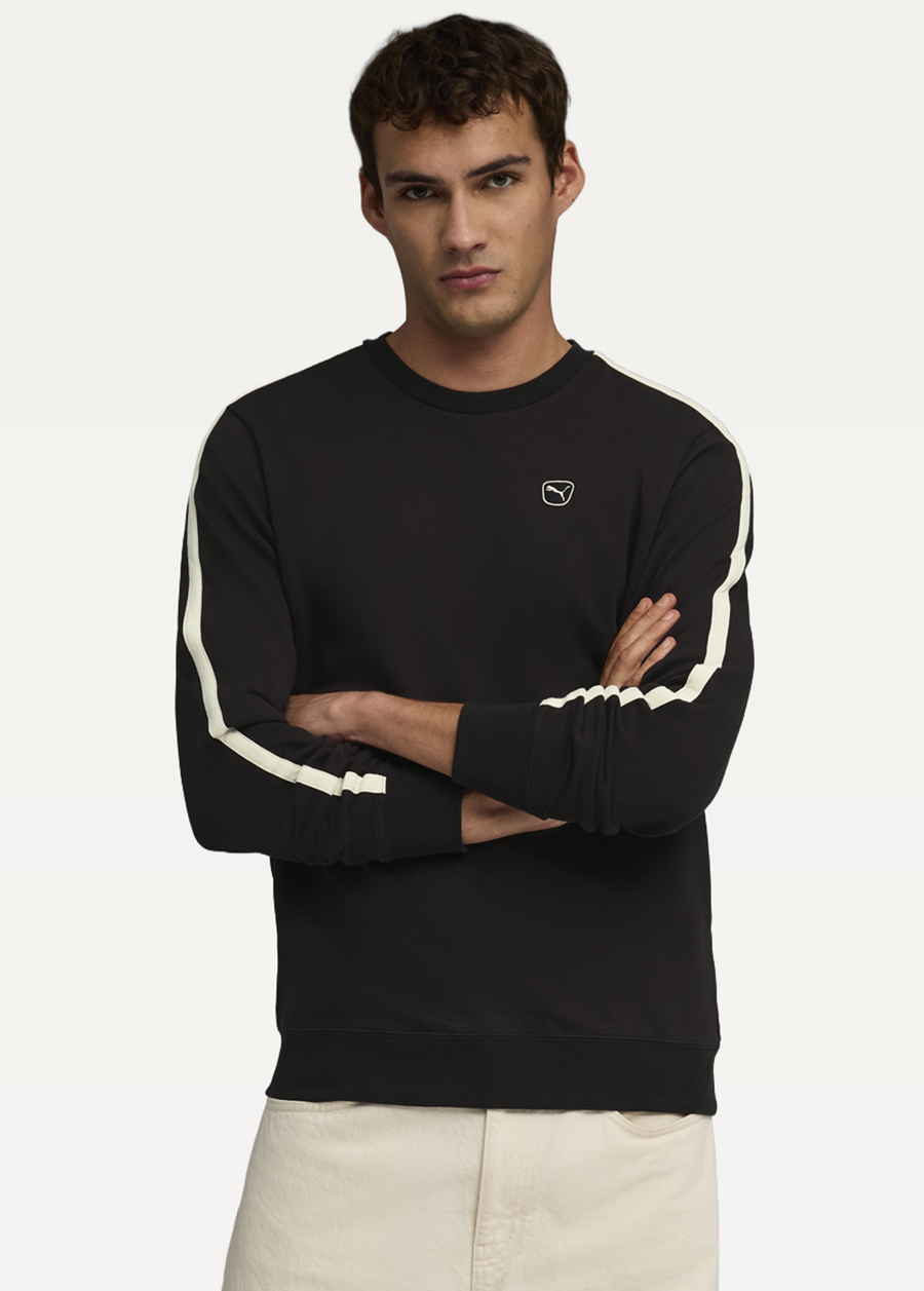 Світшот чоловічий PUMA ESS ELEVATED Crew чорного кольору