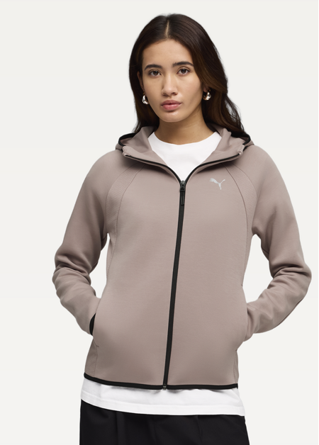 Худі жіноче EVOSTRIPE Full-Zip Hoodie DK Sandstone