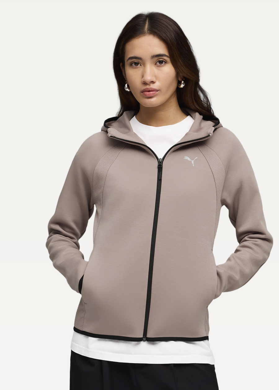 Худі жіноче EVOSTRIPE Full-Zip Hoodie DK Sandstone