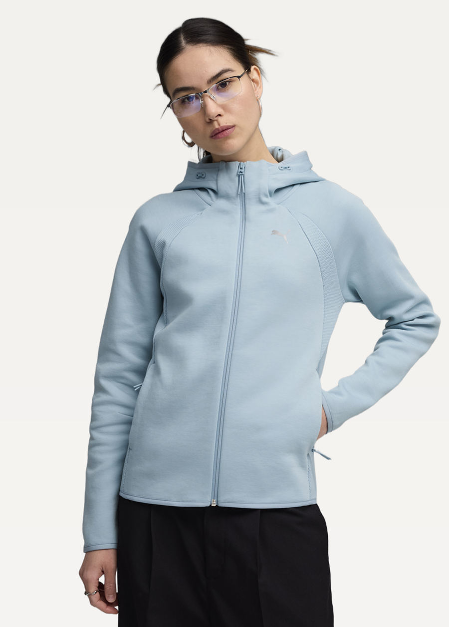 Худі жіноче PUMA EVOSTRIPE Full-Zip Hoodie DK Seafoam