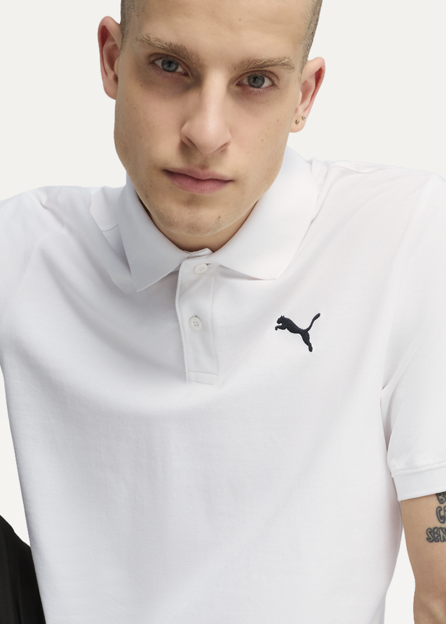 Поло мужское PUMA ESS Pique Polo белого цвета