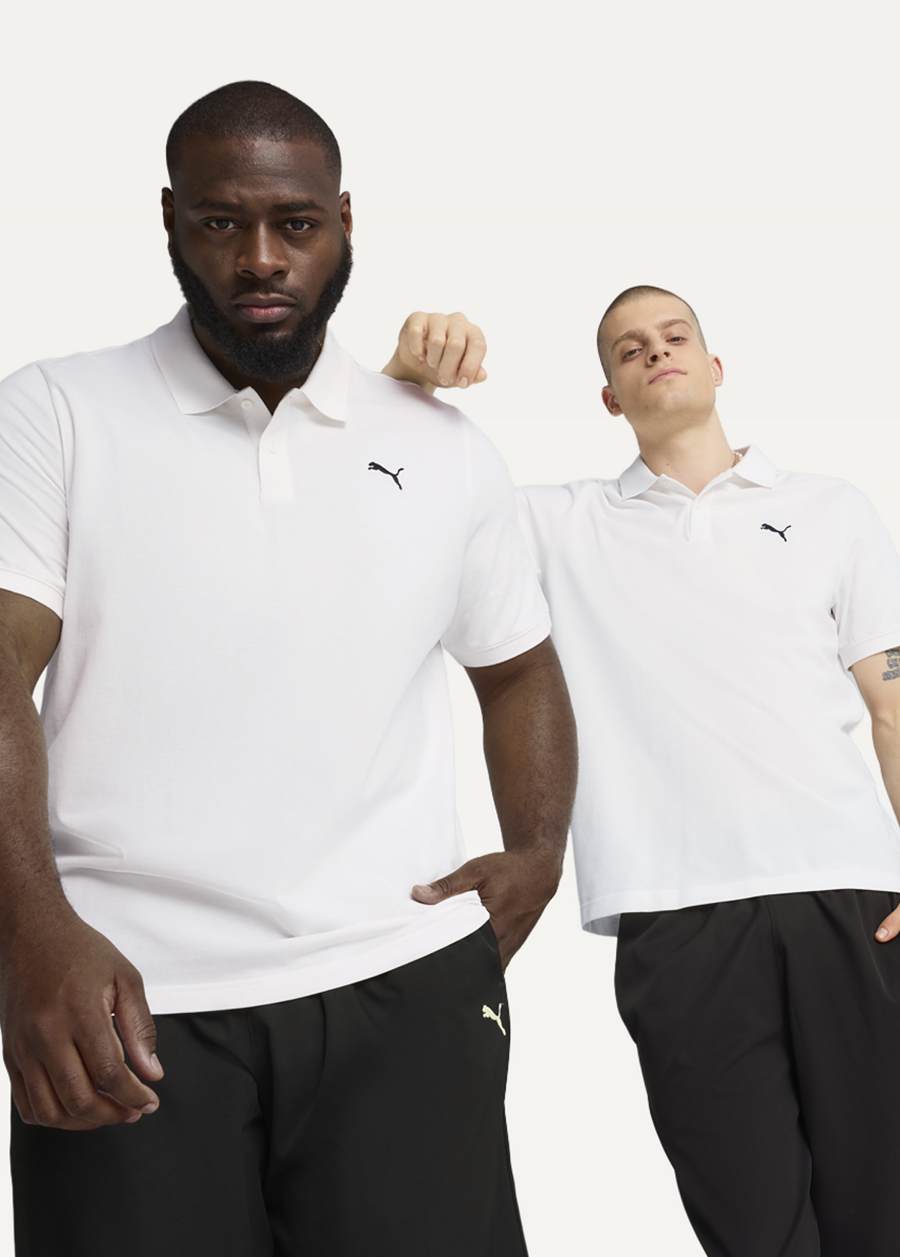 Поло мужское PUMA ESS Pique Polo белого цвета