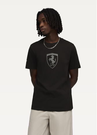 Футболка чоловіча PUMA Ferrari Tonal Shield Tee чорного кольору
