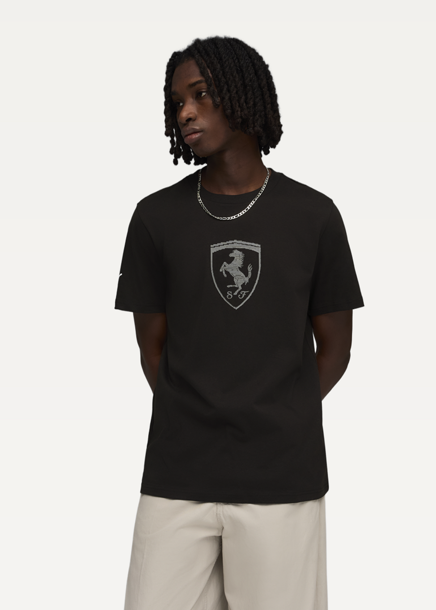 Футболка чоловіча PUMA Ferrari Tonal Shield Tee чорного кольору