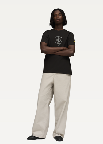 Футболка чоловіча PUMA Ferrari Tonal Shield Tee чорного кольору