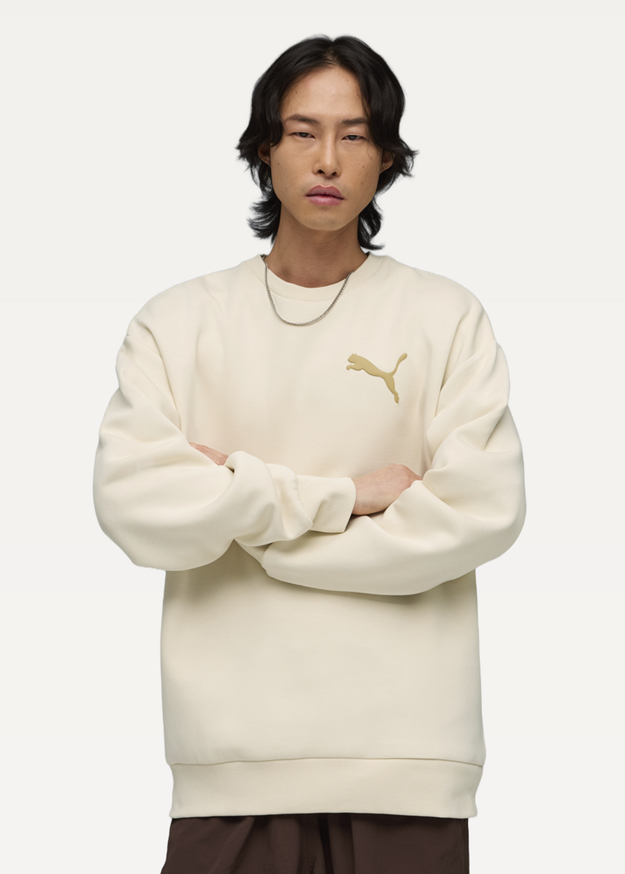 Світшот чоловічий PUMA ESS ELEVATED CAT LOGO Crew Alpine Snow