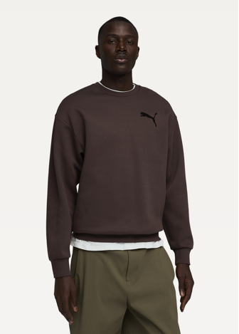 Худі чоловіче PUMA ESS ELEVATED CAT LOGO Crew Chocolate Brown