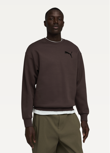 Худі чоловіче PUMA ESS ELEVATED CAT LOGO Crew Chocolate Brown