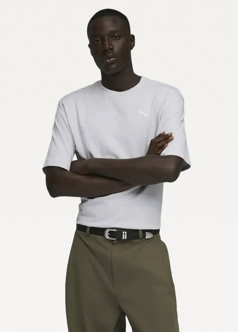 Футболка чоловіча PUMA WARDROBE ESS Boxy Tee White Glow Heather