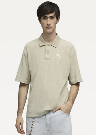 Поло чоловіче PUMA WARDROBE ESS Boxy Polo Pebble Gray