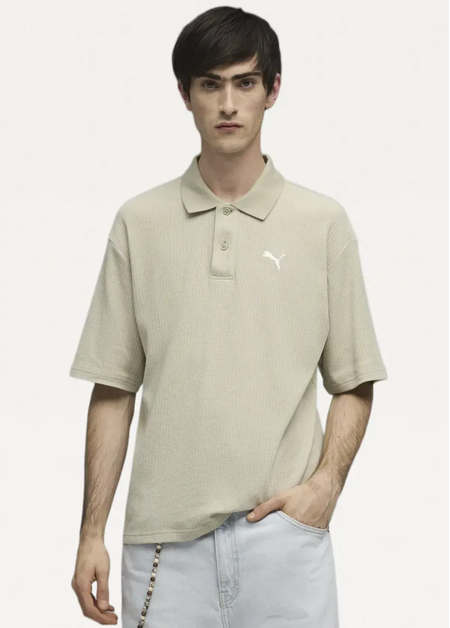 Поло чоловіче PUMA WARDROBE ESS Boxy Polo Pebble Gray