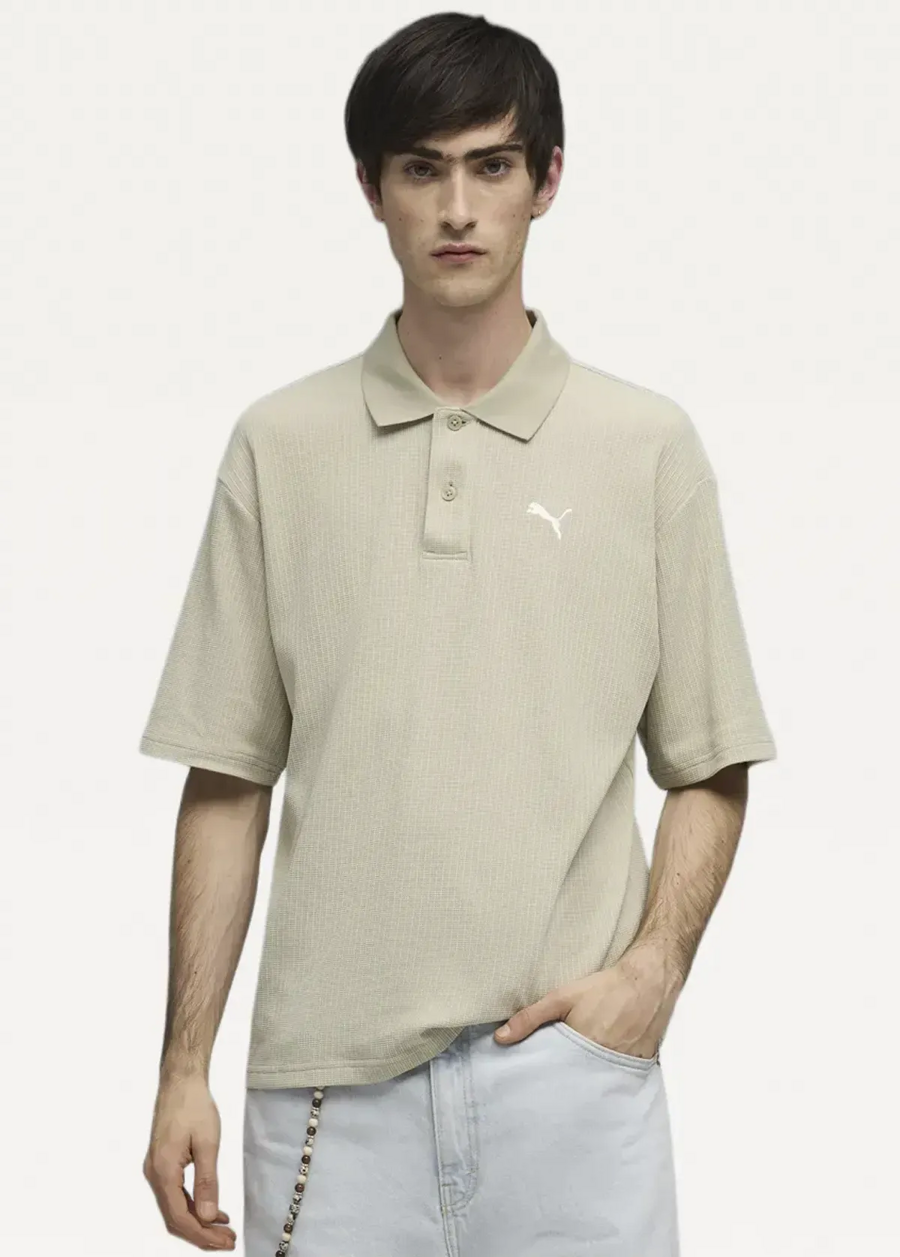 Поло чоловіче PUMA WARDROBE ESS Boxy Polo Pebble Gray